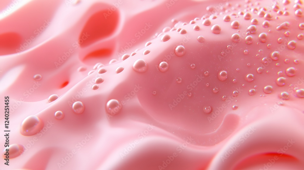 Abstract Pink Liquid with Pearl Bubbles Background Abstract Pink Liquid with Pearl Bubbles Background
