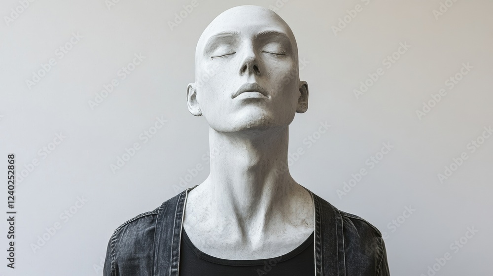 Stylish mannequin with serene expression. Stylish mannequin with serene expression.