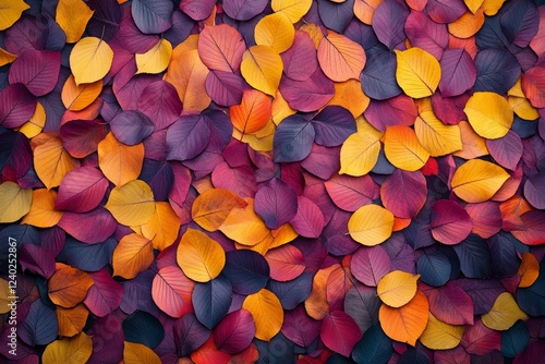 Autumn leaves, vibrant colors, ground cover, fall background, design texture