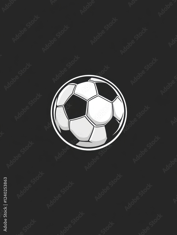 Obraz premium Stylized soccer ball on a dark background.