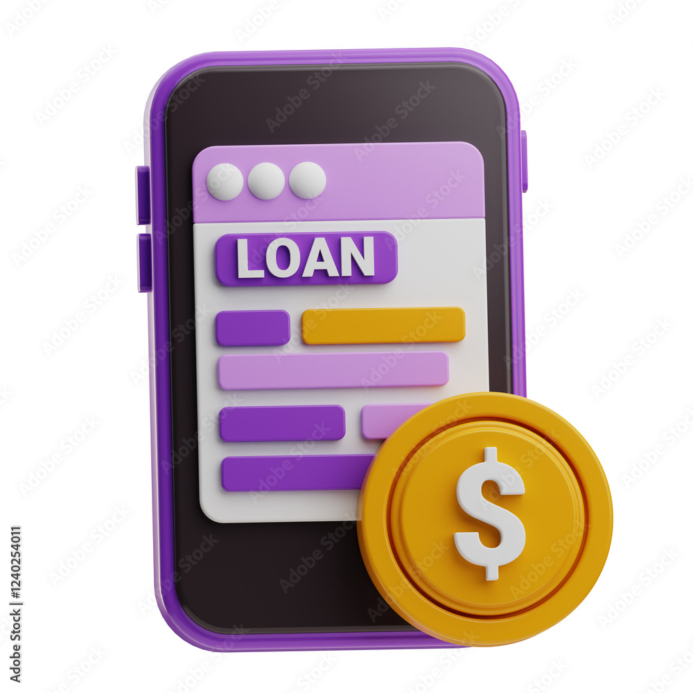 Mobile Loan Application Interface with Currency Icon Mobile Loan Application Interface with Currency Icon