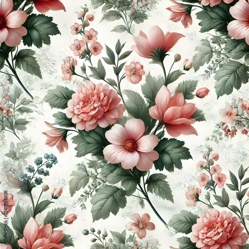 A whimsical watercolor illustration of a floral garden, creating a sense of tranquility and beauty.