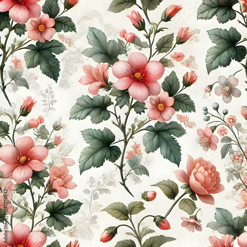 A delightful watercolor pattern, offering a sweet and endearing floral design.