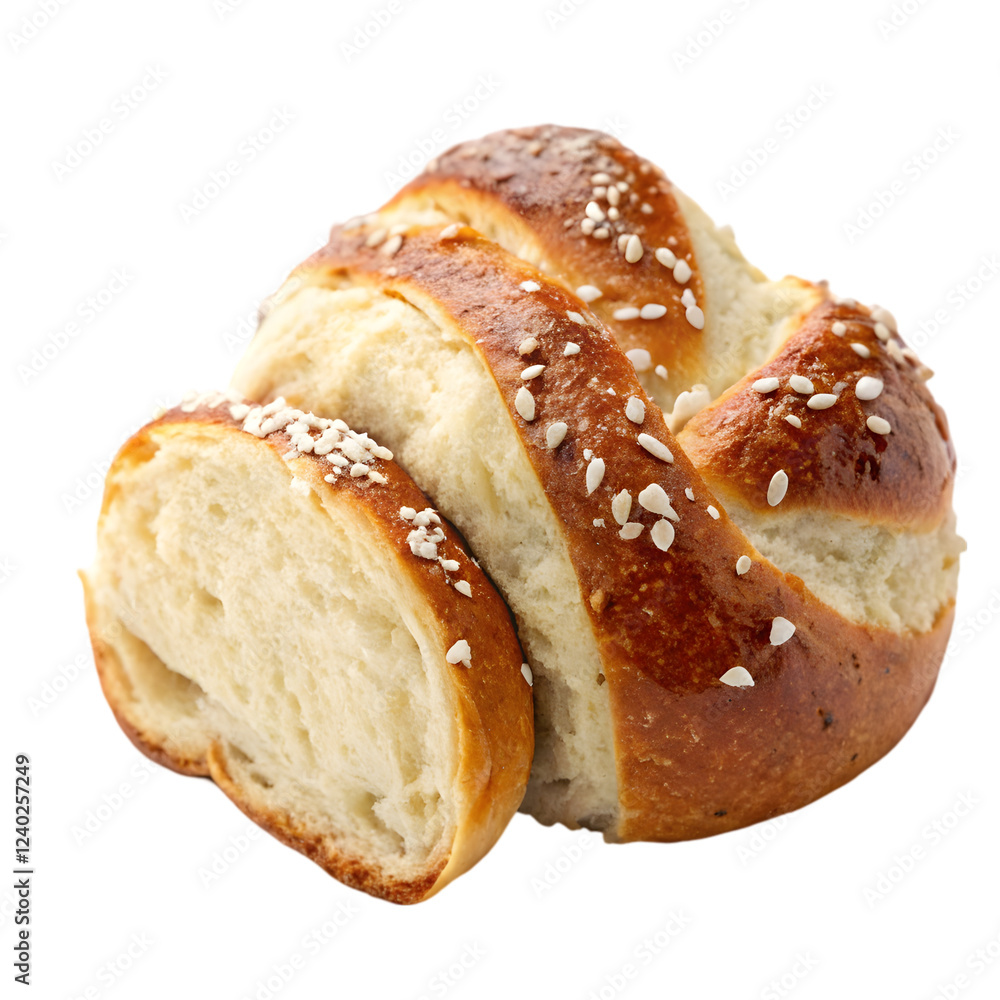 Homemade soft pretzel bite on transparent background Homemade soft pretzel bite on transparent background