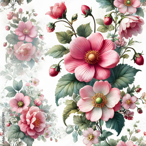 A floral watercolor pattern, perfect for adding a touch of romance to any design.
