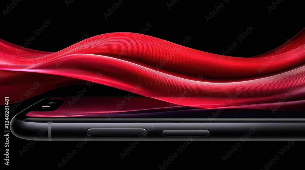 Fototapeta premium Dynamic smartphone showcase modern studio product photography sleek environment close-up view innovative technology design