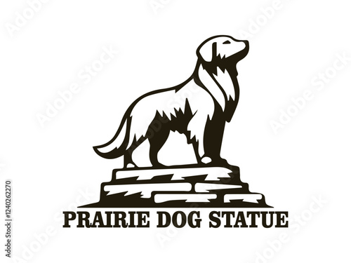 Cute small animal prairie dog statue, modern design prairie dog vector illustration. This illustration is perfect for use as a logo for an animal park, poster design, or other design element