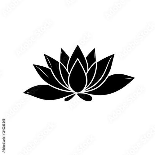 Black and White Lotus Flower: A Symbol of Serenity and Peace. Perfect for meditation, yoga, and spiritual designs.