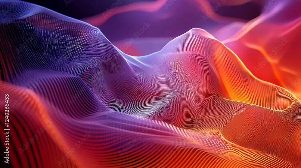 Abstract Wavy Lines in Vibrant Red, Orange, and Purple Hues Abstract Wavy Lines in Vibrant Red, Orange, and Purple Hues