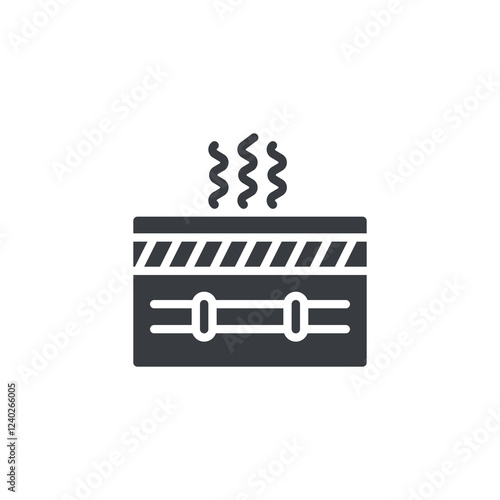 A pipe system underground with heat waves vector icon