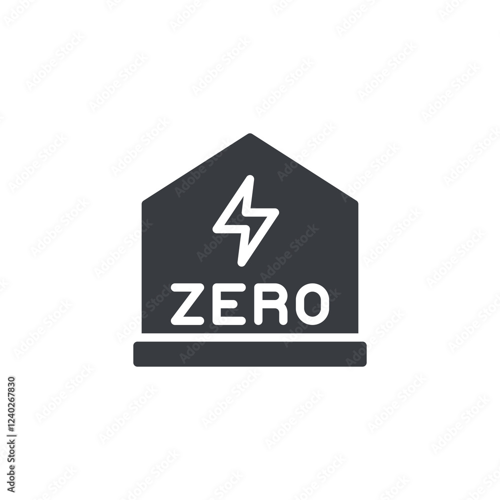A house with a zero energy vector icon A house with a zero energy vector icon