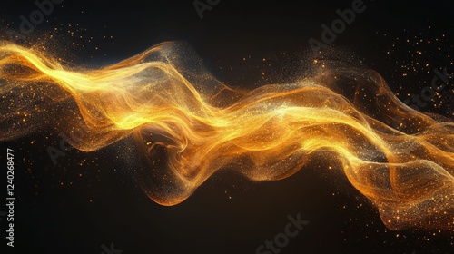 Vibrant golden swirls creating a captivating abstract pattern in warm tones
