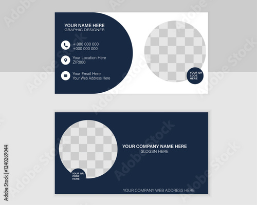 Modern blue black business card,black and yollow, business card design.Vector fashion background design with information sample name text.safe with,circel,polygon,indigo,color,blue,teal,color.professi
