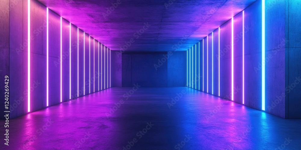 Cyber-Vibrant Tunnel of Neon Light Cyber-Vibrant Tunnel of Neon Light