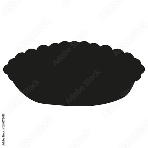Isolated silhouette of a pie on a white background
