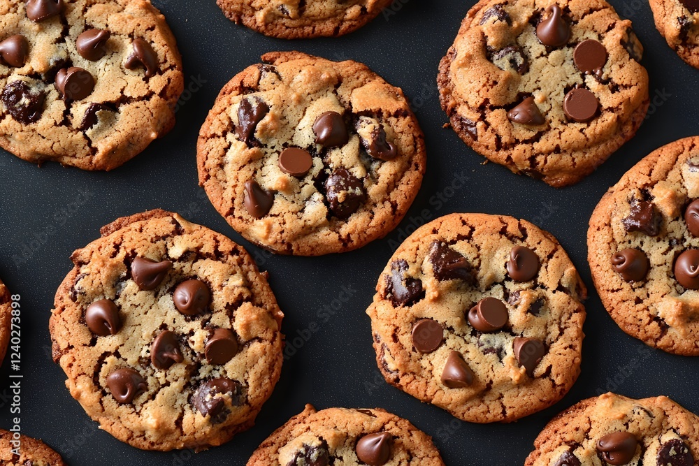 Delicious Homemade Chocolate Chip Cookies Close Up Delicious Homemade Chocolate Chip Cookies Close Up