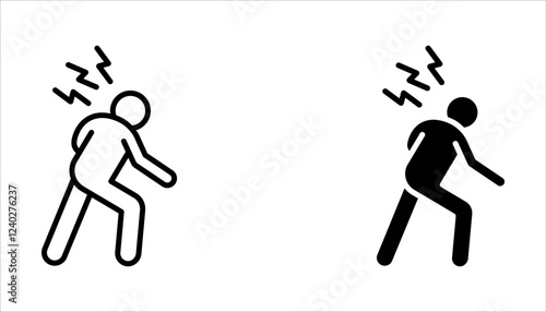 Heart Attack line icons set. Symptoms, Treatment. Vector signs for web graphics on white background