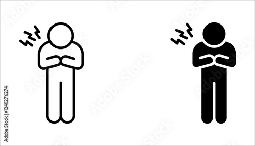 Heart Attack line icons set. Symptoms, Treatment. Vector signs for web graphics on white background