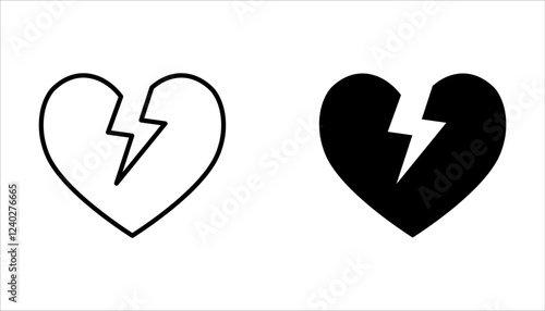 Heart Attack line icons set. Symptoms, Treatment. Vector signs for web graphics on white background