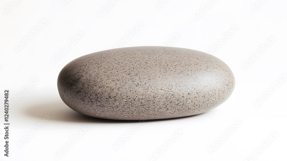 Smooth Gray Stone Pebble Isolated on White Background Smooth Gray Stone Pebble Isolated on White Background