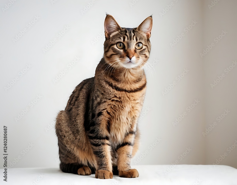 closeup of cat with cute happy smile angry face in plain white background closeup of cat with cute happy smile angry face in plain white background