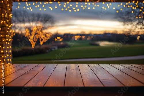 City skyline at dusk with blurred lights creating a dreamy atmosphere