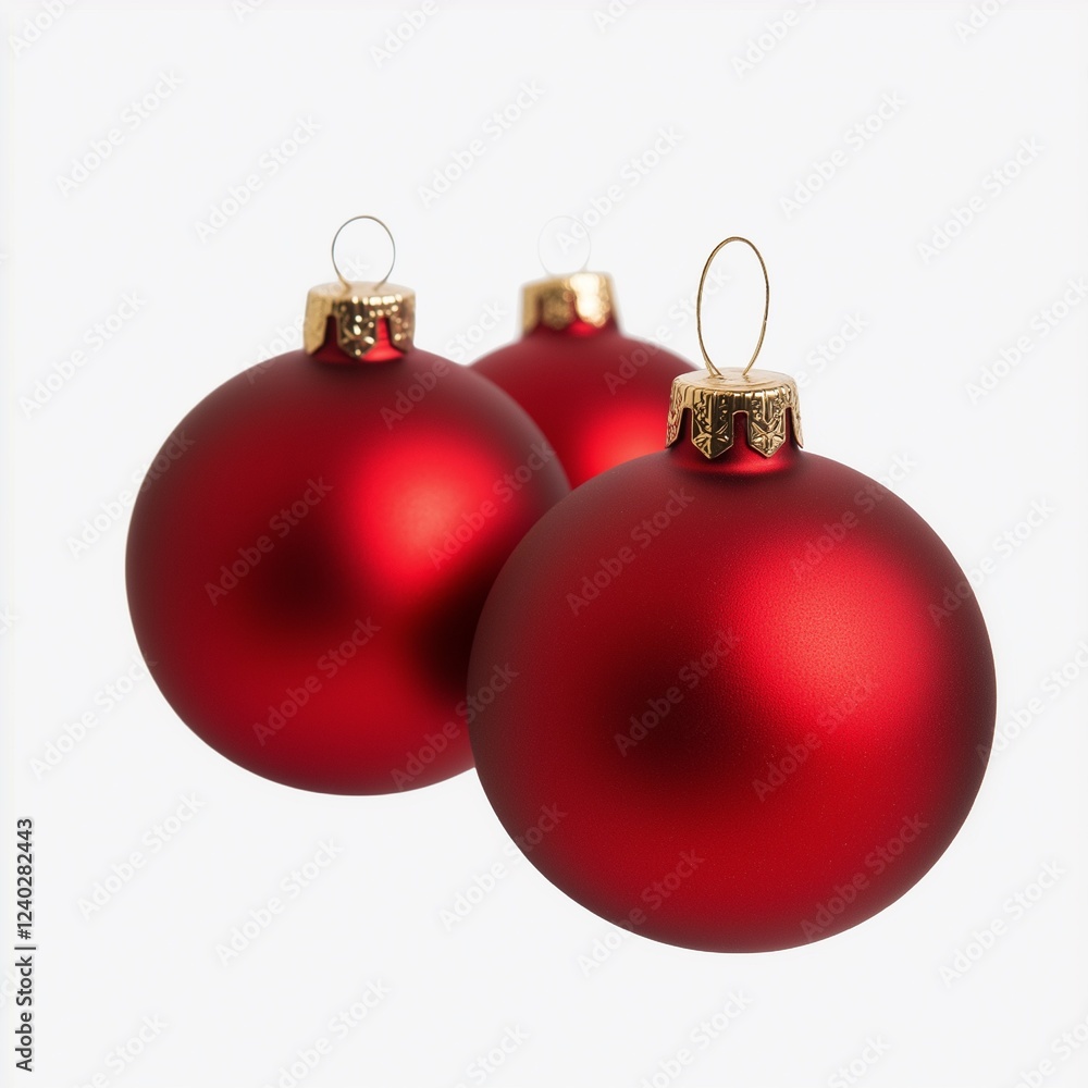 Isolated red Christmas ornaments and a pine Isolated red Christmas ornaments and a pine