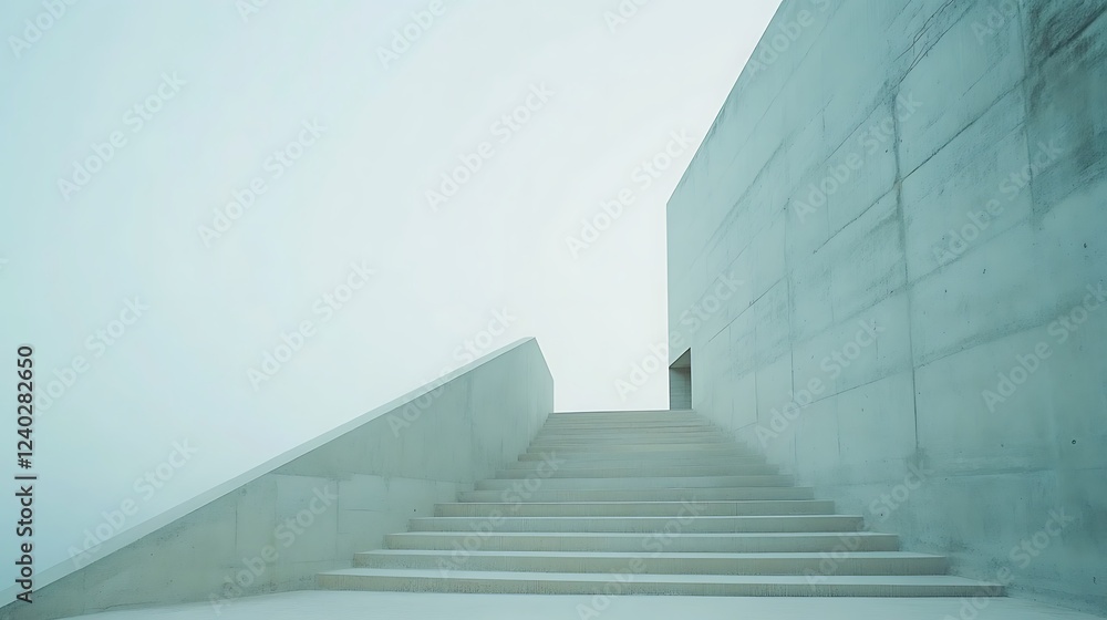 Obraz premium Concrete stairs ascend to building entrance