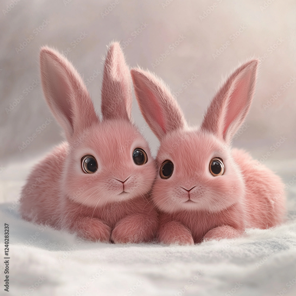 Obraz premium rabbit on the grass, generative AI illustration