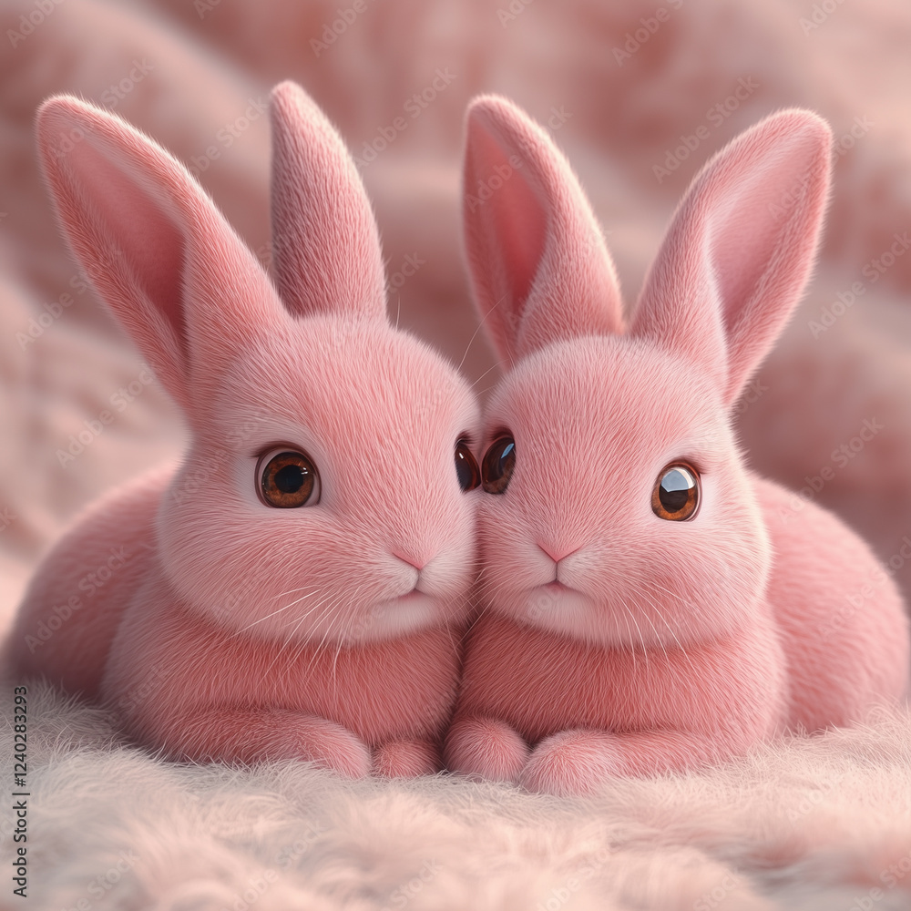 Obraz premium rabbit on the grass, generative AI illustration