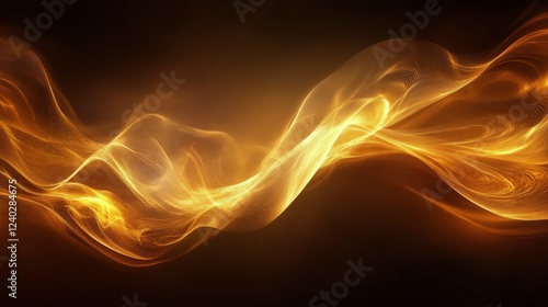 Vibrant golden swirls creating a captivating abstract pattern in warm tones