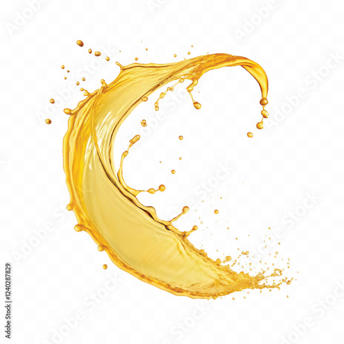 splash of oily liquid in curve style isolated on a white background