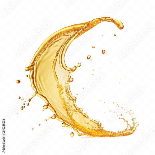 splash of oily liquid in curve style isolated on a white background