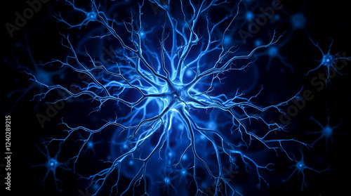 neurons and synapses of a brain, brain cells
