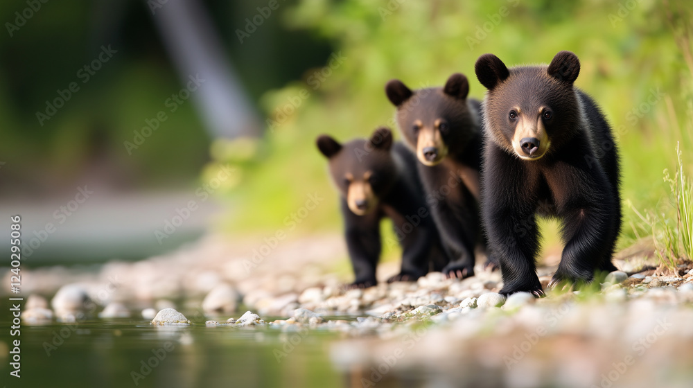 Fototapeta premium bear greetings, bear behavior in nature, how bears communicate, bear social interactions, wild bear greetings.