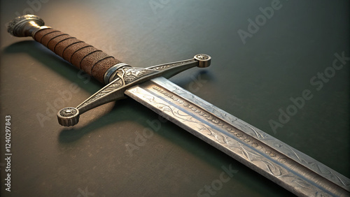 Ancient claymore sword with detailed design, showcasing Scottish history and weaponry
