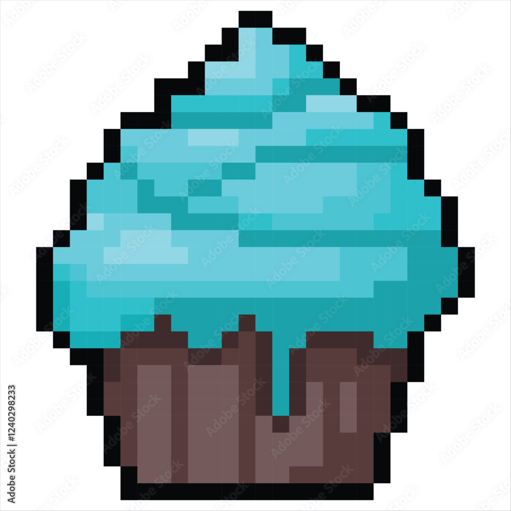 Fototapeta premium stoke desain vector pixel makanan