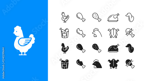 Chicken and poultry industry icons