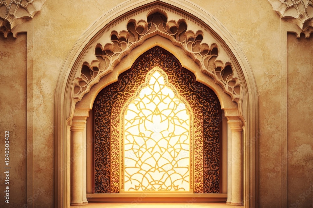 Obraz premium Intricate Arabesque Archway: A Glimpse into Islamic Architecture