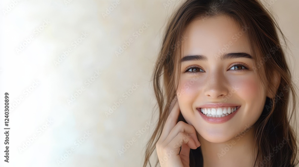 Bright and Confident Smile – Beautiful Young Woman with Healthy Skin and Radiance Bright and Confident Smile – Beautiful Young Woman with Healthy Skin and Radiance