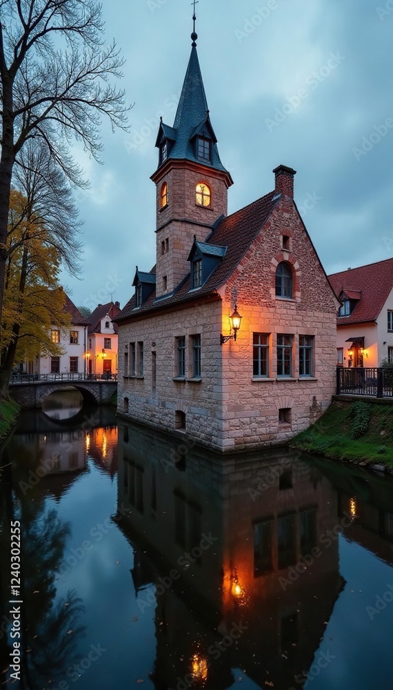 Regenbogen ?ber einem alten Backsteingeb?ude mit S?ulenvorhaus, historisches Geb?ude, backsteinhaus, Abendhimmel Regenbogen ?ber einem alten Backsteingeb?ude mit S?ulenvorhaus, historisches Geb?ude, backsteinhaus, Abendhimmel