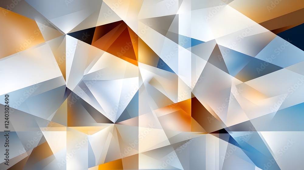 Fototapeta premium Abstract Geometric Polygonal Background Orange Blue White