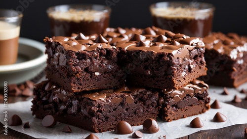 chocolate cake and coffee
