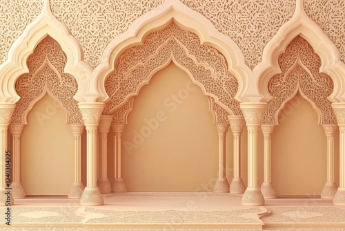 Architectural Marvel: Intricate Islamic Arches and Pillars