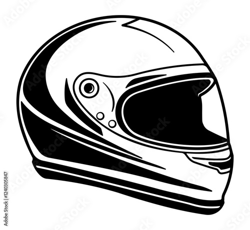 black motorcycle or racing helmet without background