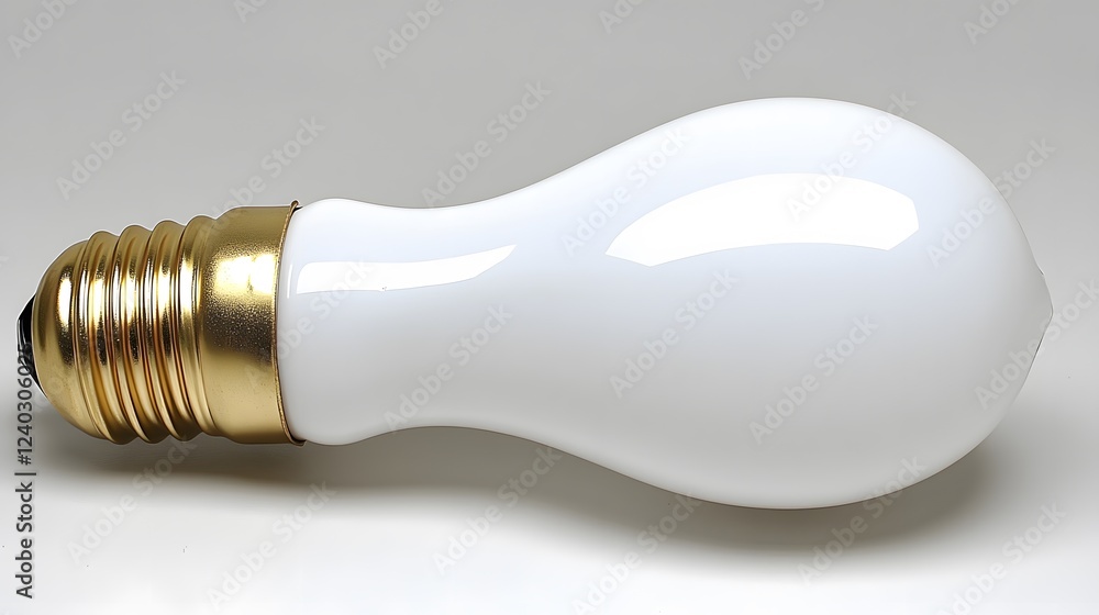 White Light Bulb with Gold Screw Base Studio Shot White Light Bulb with Gold Screw Base Studio Shot