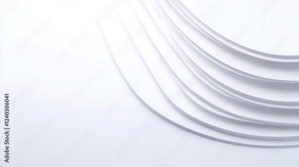 Curved white paper layers, abstract background Curved white paper layers, abstract background