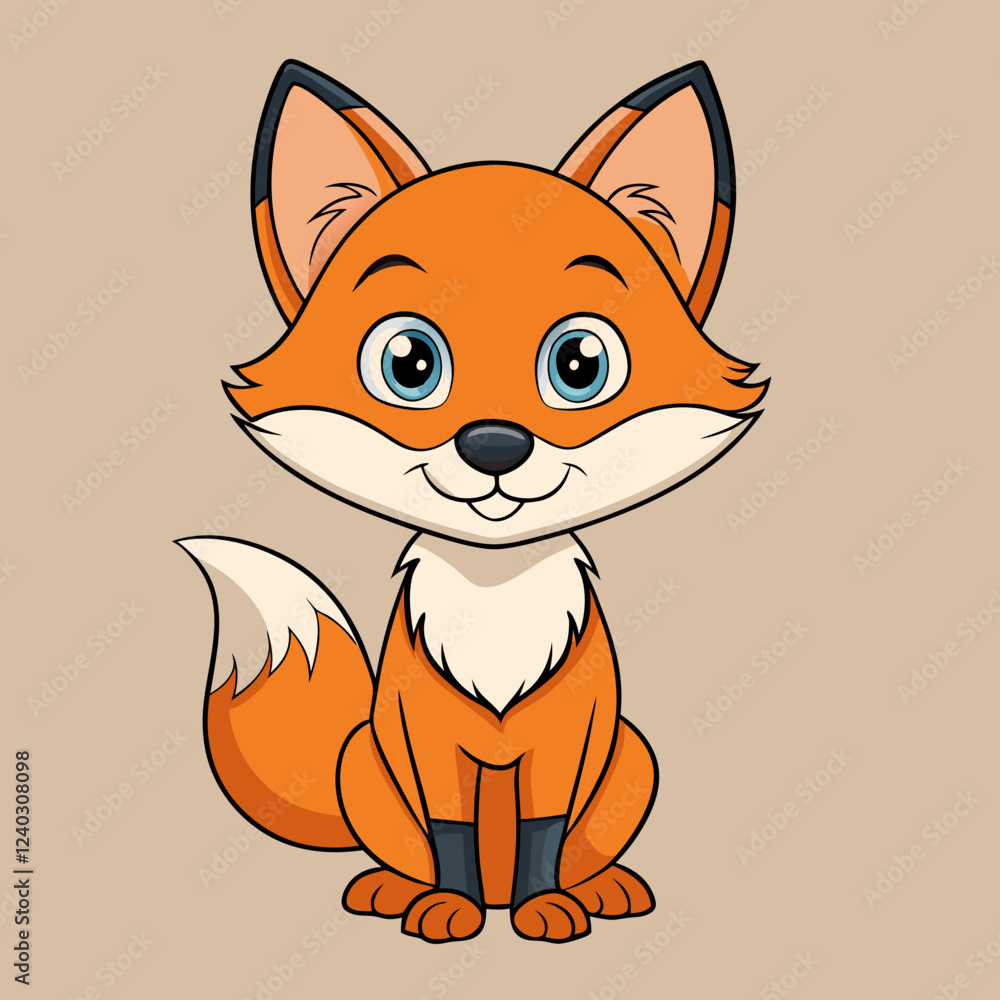 Obraz premium red fox cartoon