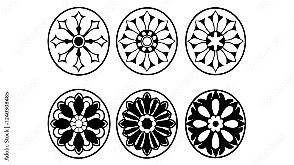 set of mandala vector set of mandala vector