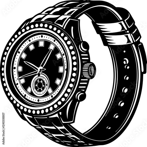 vector illustration of wristwatch